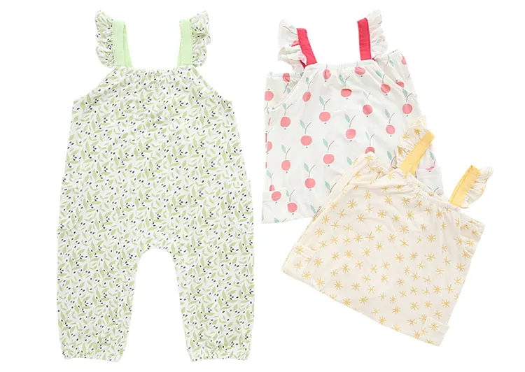 New Design 100% Cotton Knitted Comfortable Summer Style Suspender With Pocket Sleeveless Buttons Unisex Baby Romper - Image 2