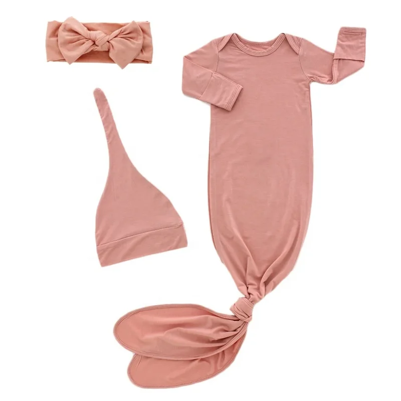 High Quality Soft Newborn Baby Swaddle Sack Sleepwear Long Sleeve Baby Sleeping Knot Gown