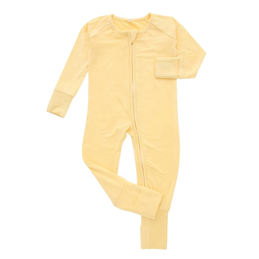 Customized Printing Zipper Baby Clothes Rompers Bamboo Footie Soft New Born Baby Rompers - Image 5