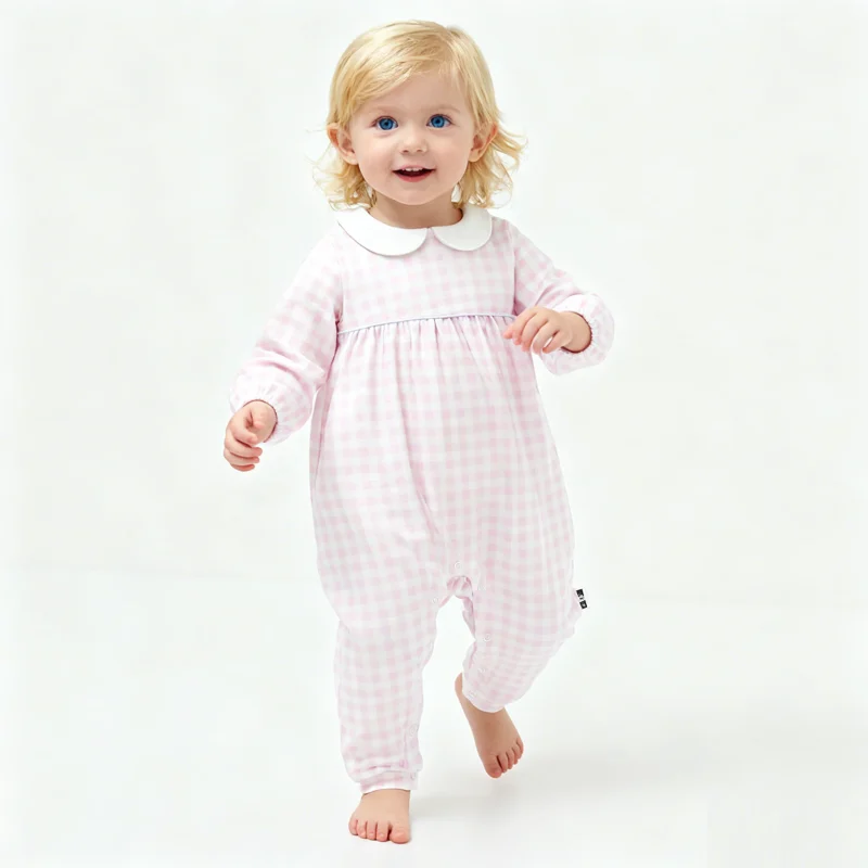 New Design Magnetic Button Print 100%cotton Super Soft Unisex Infant & Toddler Winter Long Sleeve Closure Knitted Baby Romper