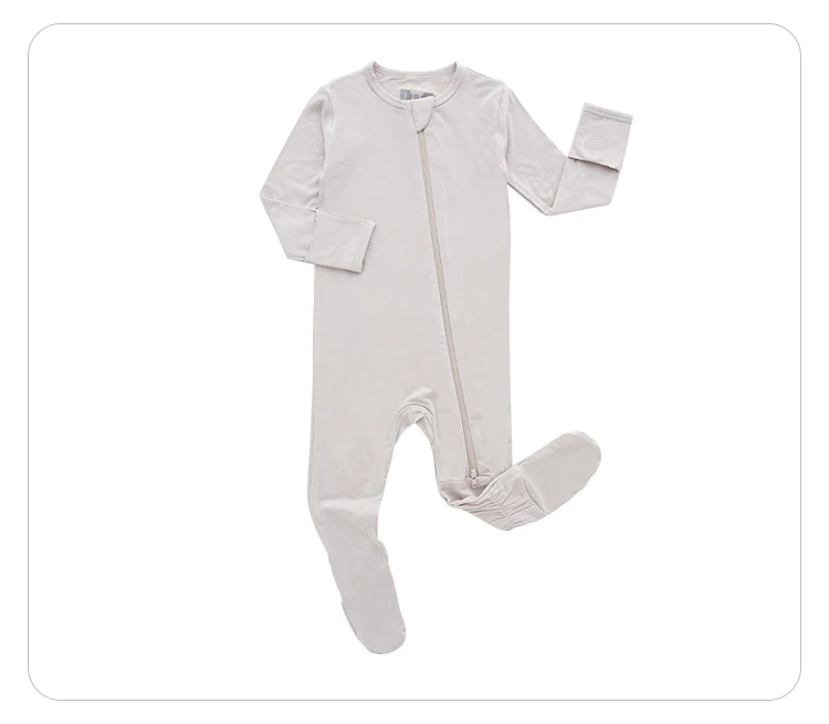 Bamboo Spandex Baby Footie Zipper  Romper  Newborn Baby Pajamas Clothes