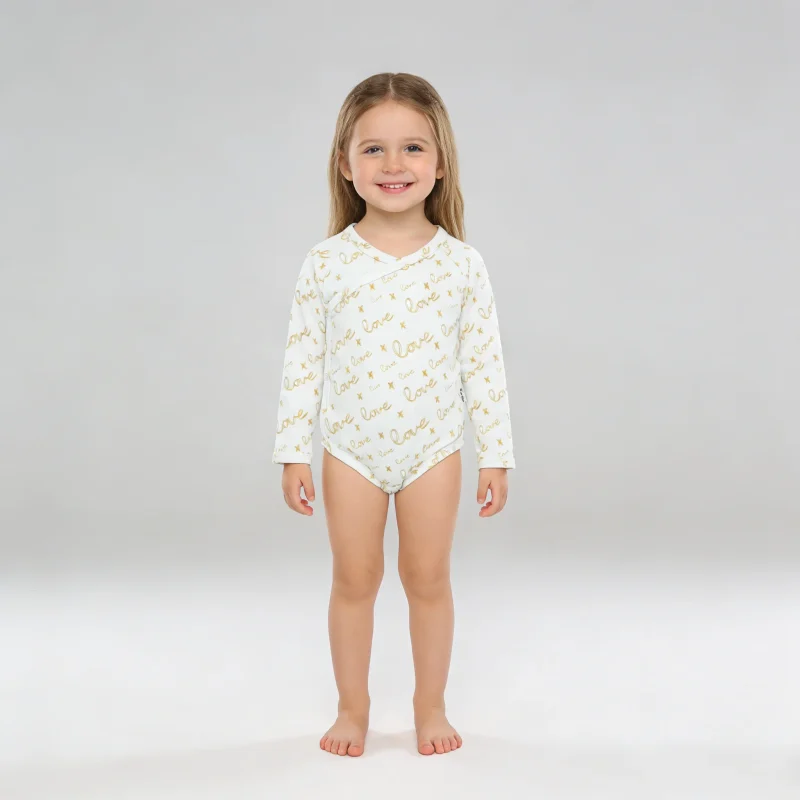 100%orginc Cotton New Design Long Sleeve Super Soft Long Sleeve Customized Printing OEM/ODM Closure Knitted Baby Romper