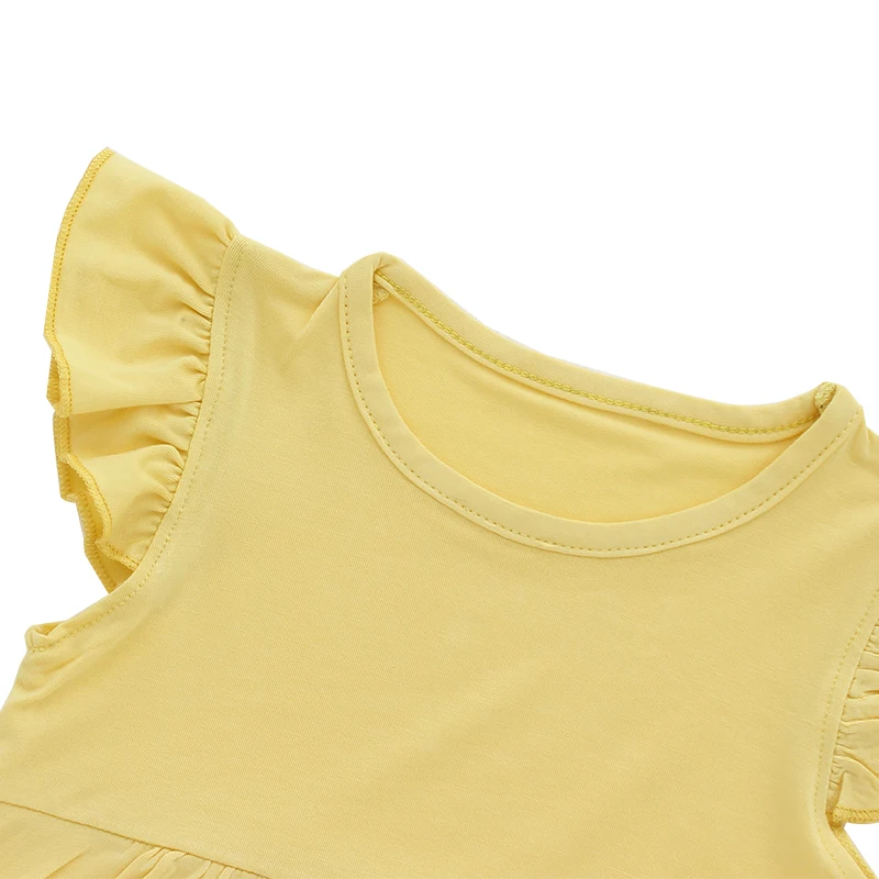 Summer Toddler Baby Girl Sleeveless Ruffles Dress Solid Color or Custom Print Baby Dresses Girl Kids Clothing - Image 3