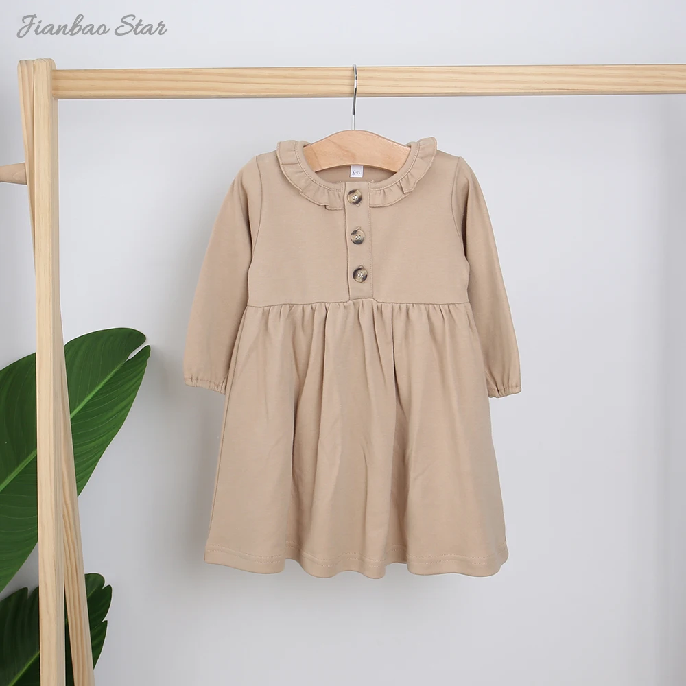 Hot Sale High Quality New Style Winter Wholesale Beautiful Cute Ruffles Long Sleeve Baby Girl Dresses - Image 2
