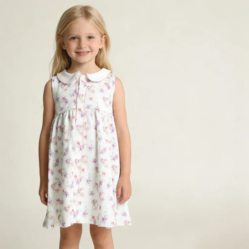 100%orginc Cotton Hot Sale Summer Button Design Peter Pan Collar Sleeveless Closure Knitted Baby Romper Baby Clothes