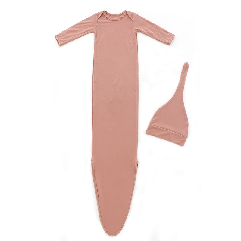 Casual Baby Night Gowns Solid Long Sleeve Toddler Clothing Boutique Rayon Infant Girls Sleepwear - Image 2