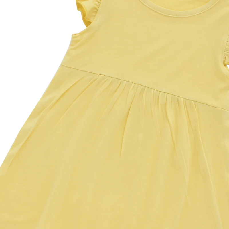 Summer Toddler Baby Girl Sleeveless Ruffles Dress Solid Color or Custom Print Baby Dresses Girl Kids Clothing - Image 4
