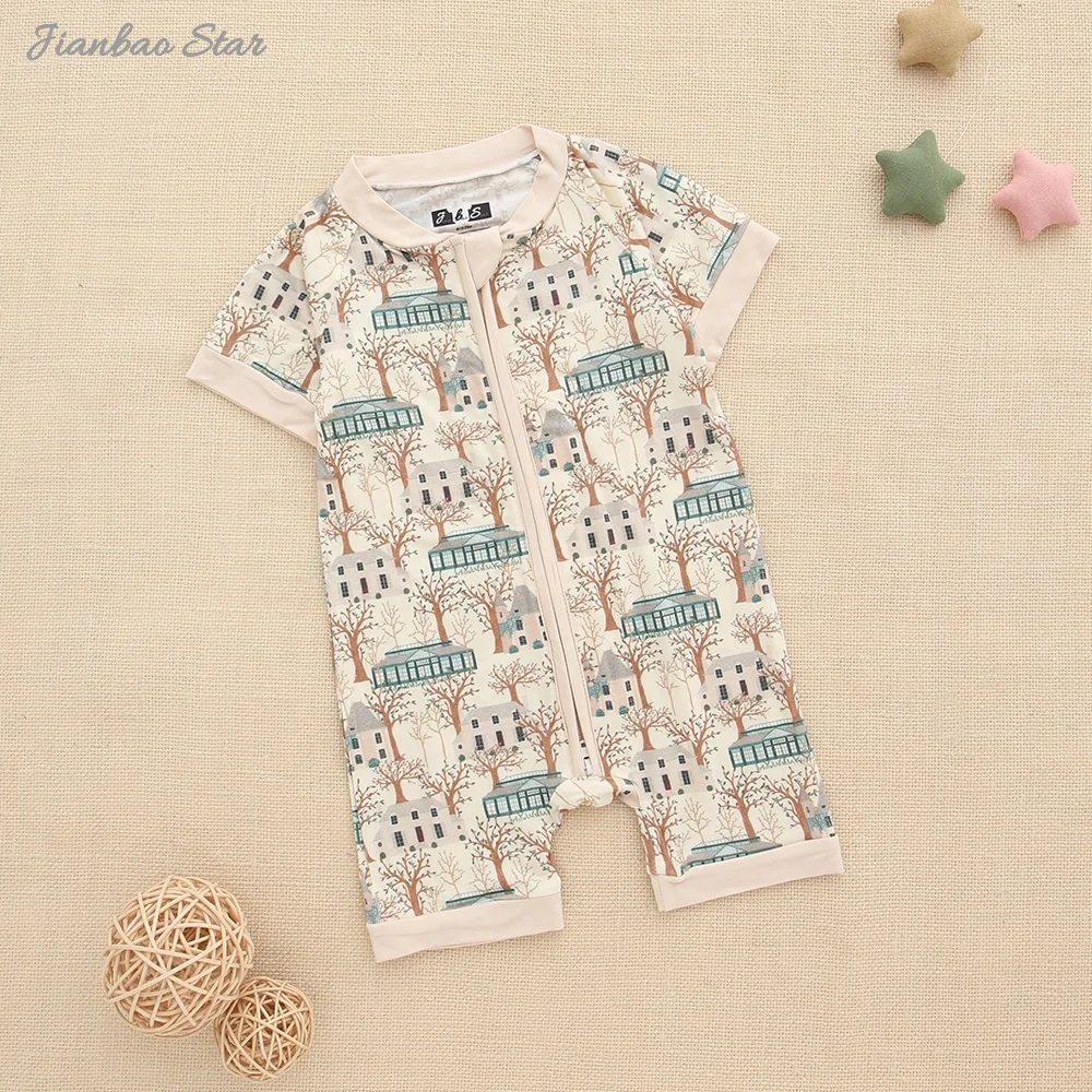 New Arrivals Custom Bamboo Baby Zipper Romper One Piece Summer Style High-quality Baby Jumpsuit - Image 2