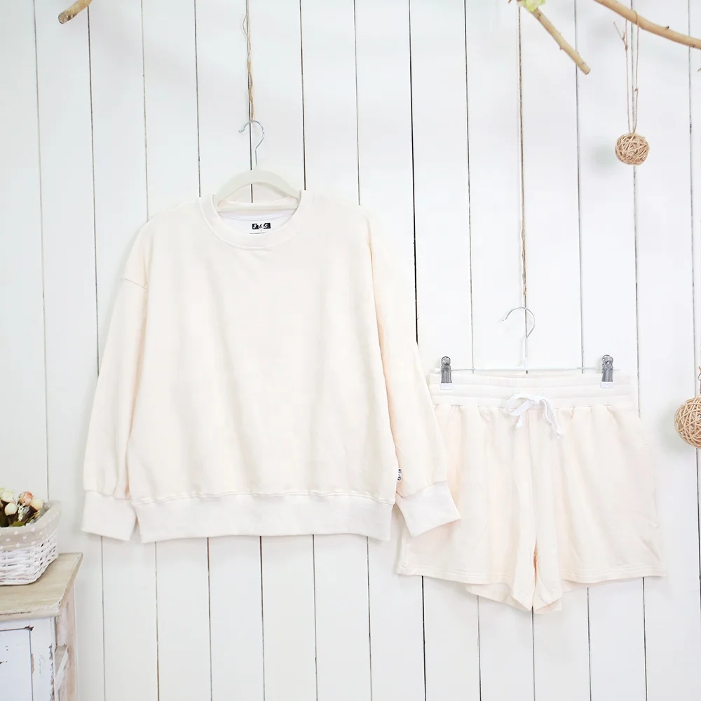 New Design Bamboo Cotton Fabric Knitted Outfits Long Sleeve Closure 2pcs Set OEM Service Women's Sweatshirt Outdoor Wear - Image 6