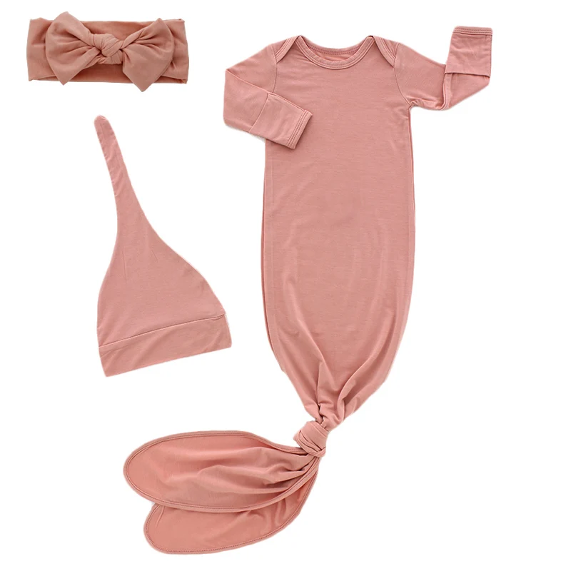 Casual Baby Night Gowns Solid Long Sleeve Toddler Clothing Boutique Rayon Infant Girls Sleepwear