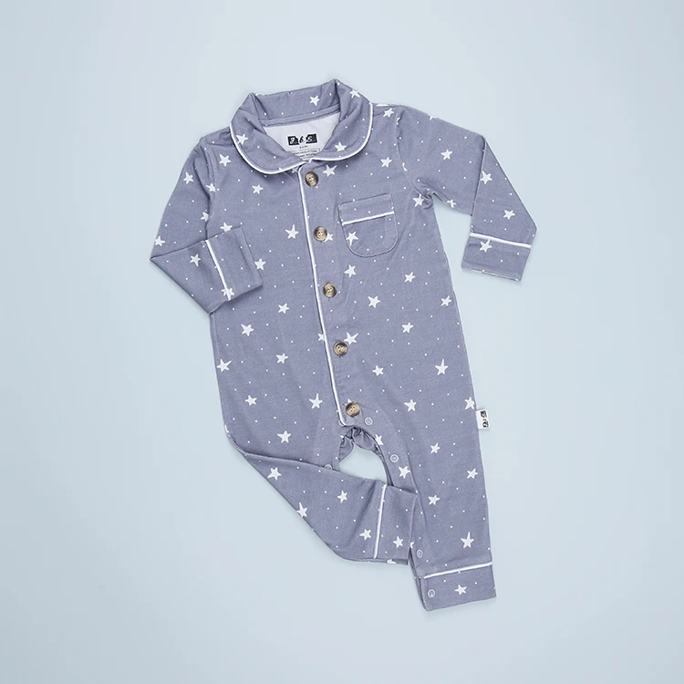 Eco-friendly custom bamboo baby pajamas in bulk, ideal for B2B wholesale, offering softness, durability, and sustainable appeal for retailers.
