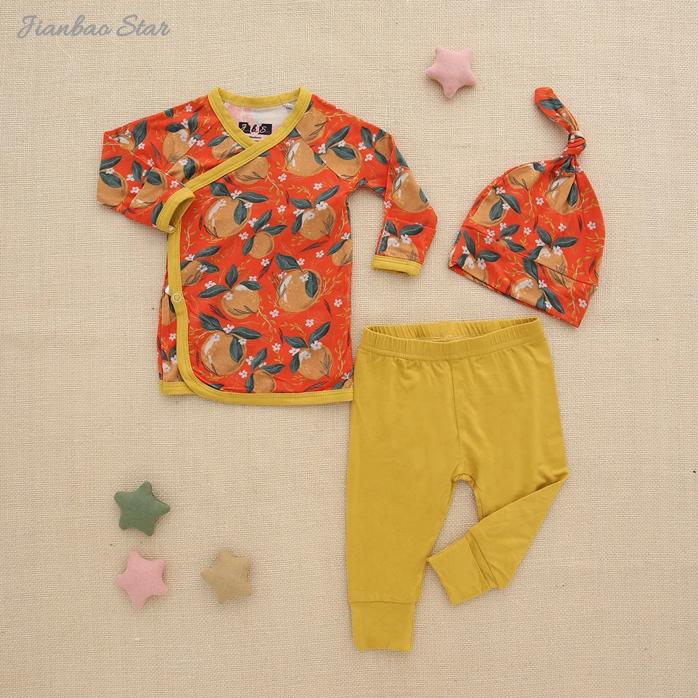 Autumn 0-24m Baby Pajamas Sets Wholesale Long Sleeve Knitted Cotton Boys Girls Outfits 3 Piece Baby Clothing Gift Set New Model - Image 2