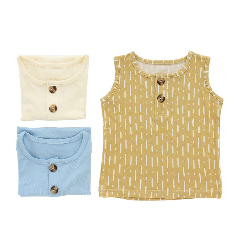 Breathable High Quality Baby Clothes 95% Bamboo Viscose Sleeveless Kids Toddlers Vest Kids T-shirts Custom Printing - Image 4