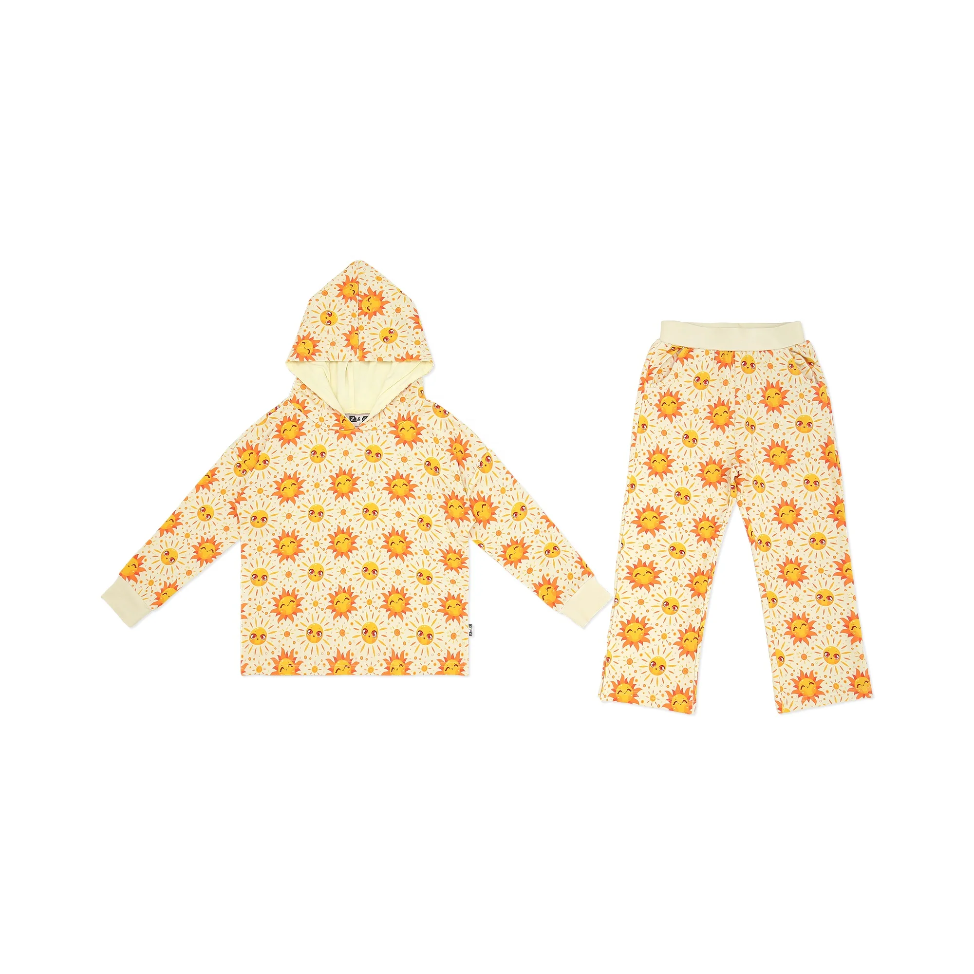 Baby and Toddler 2-Piece Winter Sweatsuit Set Long Sleeve Tops with Hood Pants Single Breasted Knitted Clothes New INS Style