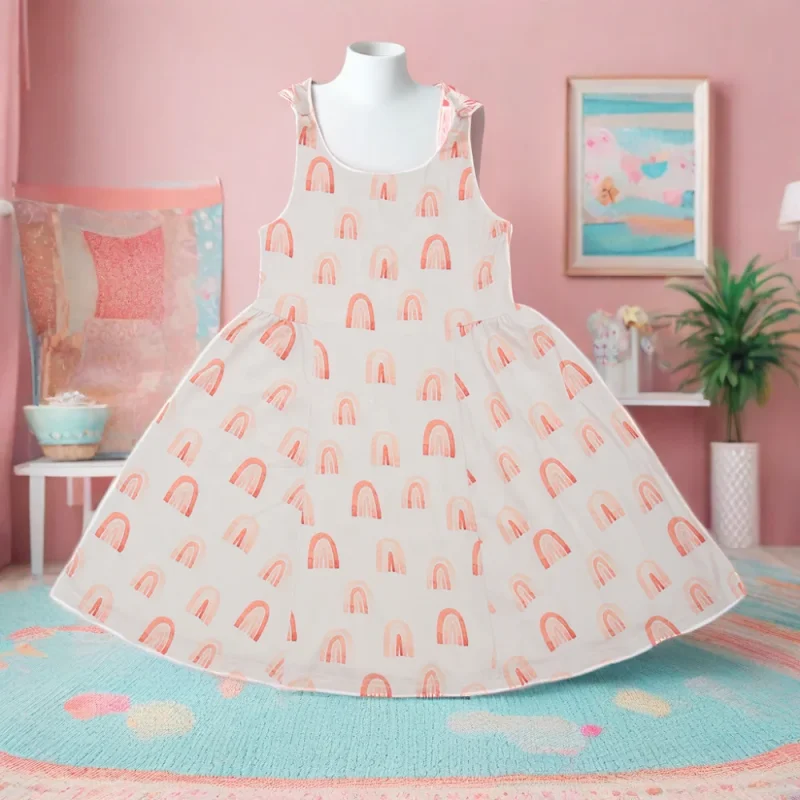 Lovely Summer Sleeveless Mini-length Baby Girl Dress Solid Color Casual Party Clothing with Ruffle Design